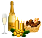 New Year Delicacies and Champagne PNG Picture