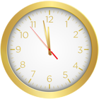 New Year Gold Clock Transparent Clipart