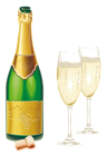 New Year Open Champagne with Glasses PNG Picture