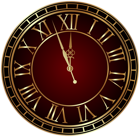 Red New Year Clock PNG Clipart