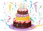 Birthday Cake with Confetti PNG Clipart Picture