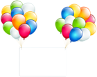 Birthday Card with Balloons Transparent PNG Clip Art