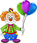 Birthday Clown with Balloons PNG Clipart