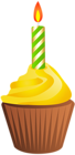 Birthday Muffin with Candle PNG Clip Art Image