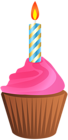 Birthday Muffin with Candle Transparent Clip Art Image