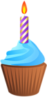 Birthday Muffin with Candle Transparent PNG Clip Art Image