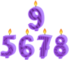 Birthday Number Candles PNG Clipart