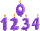 Birthday Number Candles Purple PNG Clipart