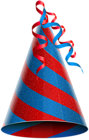 Birthday Party Hat Red Blue PNG Clip Art Image
