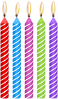 Colorful Birthday Candles PNG Clip Art Image