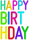 Colorful Happy Birthday Text PNG Image