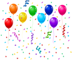 Confetti and Balloons PNG Clip Art Image