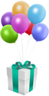 Gift with Balloons Transparent PNG Clip Art Image
