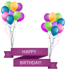 Happy Birthday Banner with Balloons Transparent PNG Clip ...