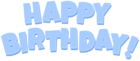 Happy Birthday Blue Text PNG Clip Art Image