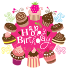 Happy Birthday Clipart with Cakes Image
