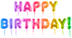 Happy Birthday Colorful Balloons Text Transparent Image