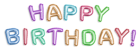 Happy Birthday Colorful Foil PNG Clip Art Image