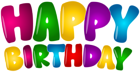 Happy Birthday Colorful Text PNG Clip Art