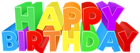 Happy Birthday Colorful Text PNG Clip Art Image