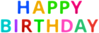 Happy Birthday Colorful Text PNG Clipart