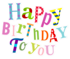 Happy Birthday Colorful Transparent PNG Clip Art Image
