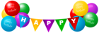 Happy Birthday Deco Balloons PNG Clip Art Image