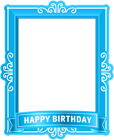 Happy Birthday Frame Blue PNG Clip Art