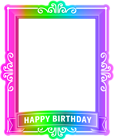 Happy Birthday Frame Multicolor PNG Clip Art