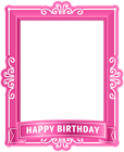 Happy Birthday Frame Pink PNG Clip Art