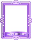 Happy Birthday Frame Purple PNG Clip Art