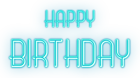 Happy Birthday Glowing Blue Text Transparent Image