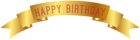 Happy Birthday Gold Banner PNG Clip Art