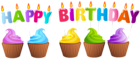 Happy Birthday Muffins PNG Clip Art Image