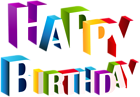 Happy Birthday Multicolor PNG Clip Art Image