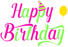 Happy Birthday Pink Text Clipart Image