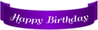 Happy Birthday Purple Banner PNG Clip Art