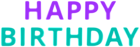 Happy Birthday Purple Blue Text PNG Clipart