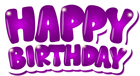 Happy Birthday Purple Clip Art PNG Image