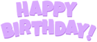 Happy Birthday Purple Text PNG Clip Art Image