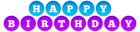 Happy Birthday Purple and Blue Transparent PNG Clip Art Image