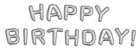 Happy Birthday Silver Foil PNG Clip Art Image