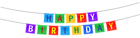 Happy Birthday Streamer PNG Clipart Image