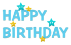 Happy Birthday Transparent Blue PNG Picture