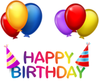 Happy Birthday with Balloons PNG Clip Art
