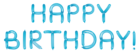 Happy Birthday with Blue Balloons Transparent Clipart