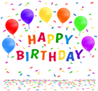 Happy Birthday with Confetti PNG Clip Art Image