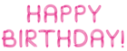 Happy Birthday with Pink Balloons Transparent Clipart