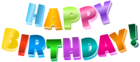 Multicolor Happy Birthday Transparent PNG Clip Art Image