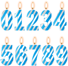 Numbers Birthday Candles Blue PNG Clip Art Image